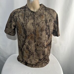 Natural Gear Shirt Mens Small Brown Camo Short Sleeve Hunting Outdoor Polyester